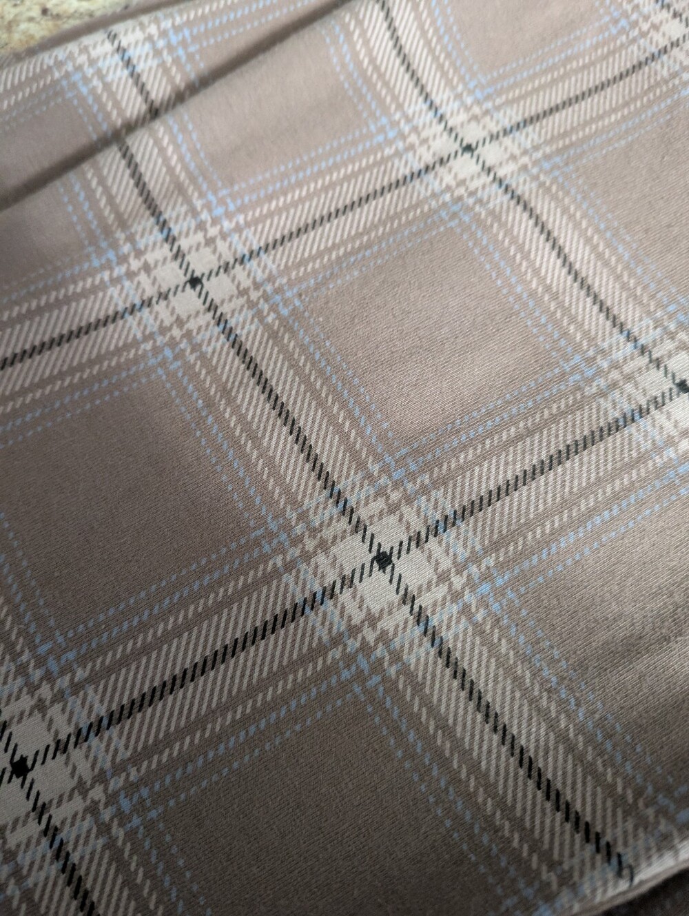 Plaid Leggings (Taupe and Light Blue)